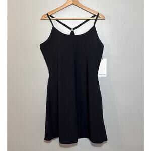 NWT Women's Size XL Outdoor Voices Exercise Dress in Black Beauty Racerback Top